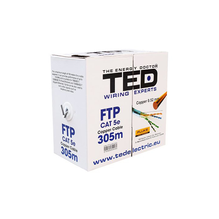 CABLU FTP CAT 5E CUPRU 0.52MM 305M TED ELECTRIC