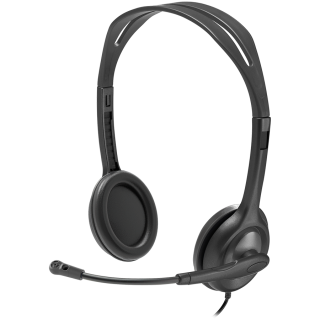 LOGITECH H111 Corded Stereo Headset - BLACK - 3.5 MM