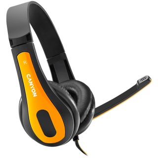 CANYON PC headset HSC-1 PC Mic Flat 2m Black Yellow