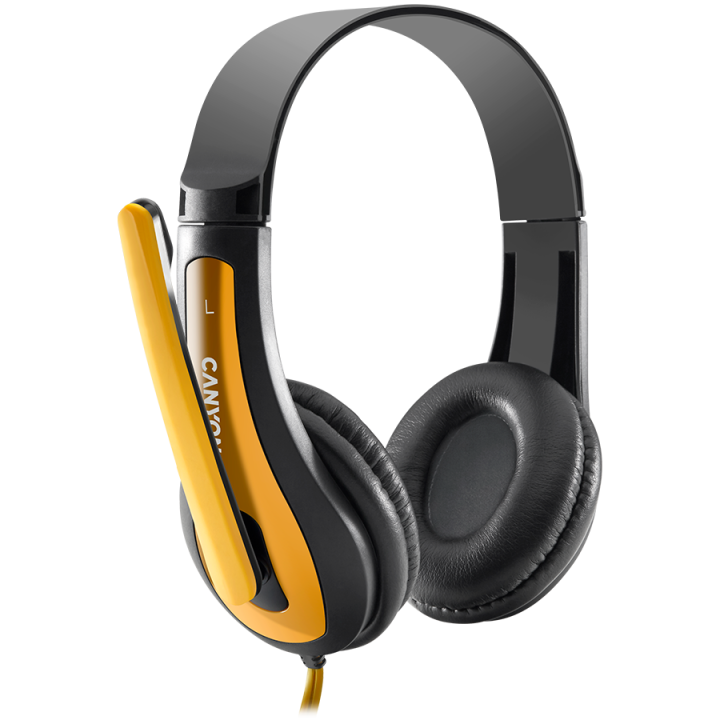 CANYON PC headset HSC-1 PC Mic Flat 2m Black Yellow