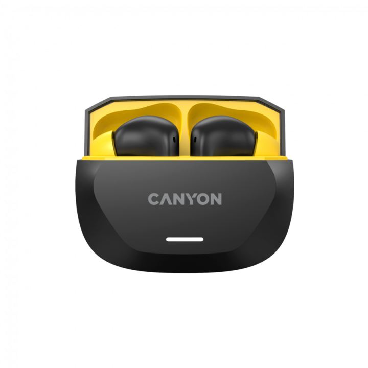 CANYON headset HEXAGON 7 TWS ANC+ENC Wireless Charge Black Yellow