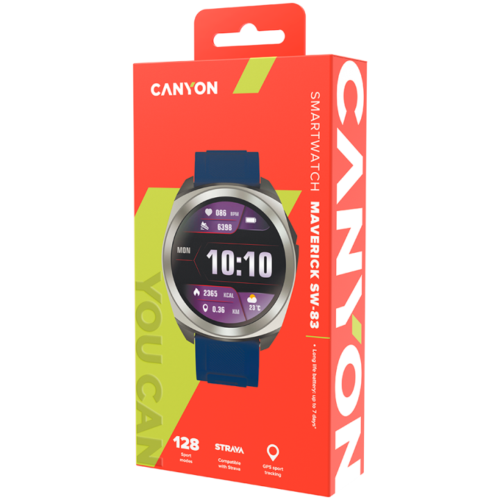 CANYON smart watch Maveric SW-83 GPS Silver Blue