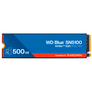 SSD WD Blue SN5100 500GB M.2 2280 PCIe Gen4 x4 NVMe QLC 3D, Read/Write: 6600/5600 MBps, IOPS 660K/1100K, TBW: 300, powered by Sa