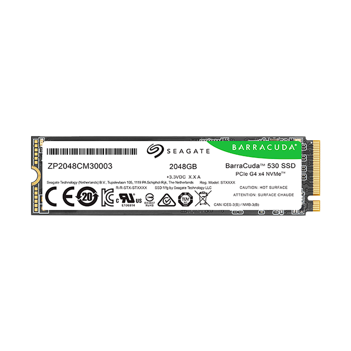 SSD SEAGATE BarraCuda 530 2.048TB M.2 2280-S2 PCIe Gen4 x4 NVMe 2.0, Read/Write: 7400/6400 MBps, TBW 1200