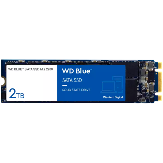 SSD WD Blue SA510 2TB SATA, M.2 2280, Read/Write: 560/520 MBps, IOPS 87K/83K, TBW: 500, powered by SanDisk