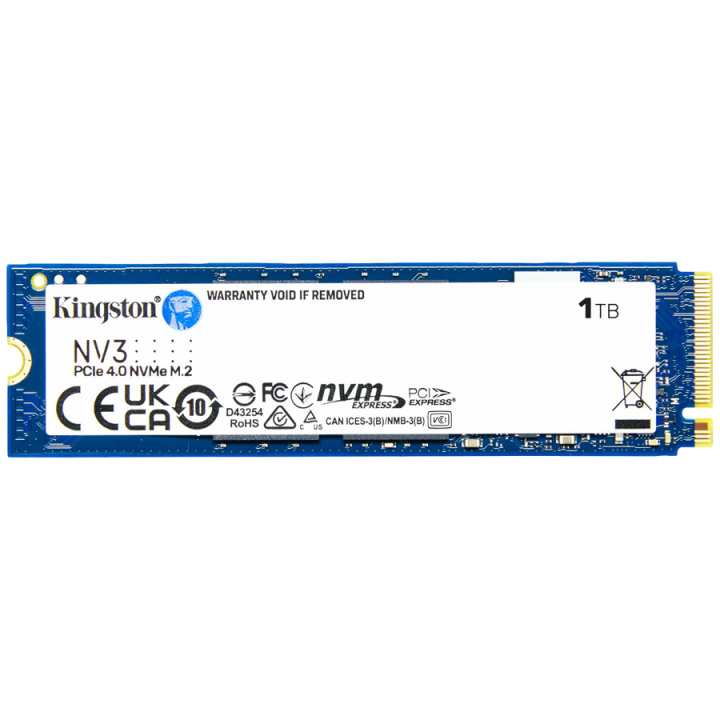 Kingston 1TB NV3 SSD M.2 2280 PCIe 4.0 NVMe, Read: 6,000/ Write: 4,000MB/s