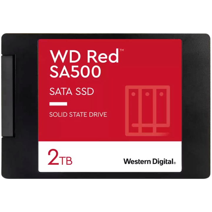 SSD NAS WD Red SA500 2TB SATA, 2.5", 7mm, Read/Write: 560/520 MBps, IOPS 87K/83K, TBW: 1300, powered by SanDisk