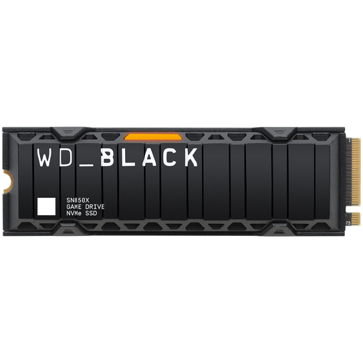 SSD WD_BLACK SN850X HeatSink 2TB M.2 2280 PCIe Gen4 x4 NVMe, Read/Write: 7300/6600 MBps, IOPS 1200K/1100K, TBW: 1200, powered by