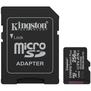 Kingston 256GB microSDXC Canvas Select Plus Gen3 150MB/s A1 Card + Adapter