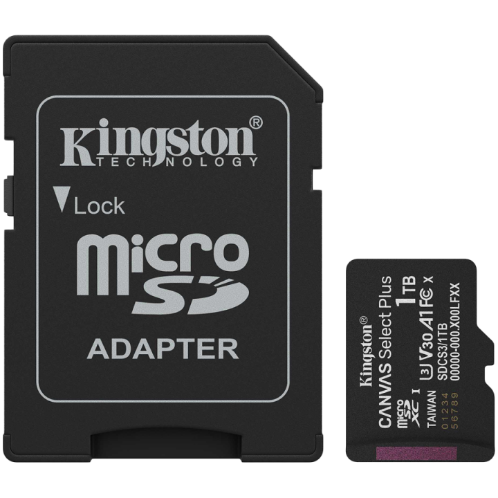 Kingston 1TB microSDXC Canvas Select Plus Gen3 150MB/s A1 Card + Adapter
