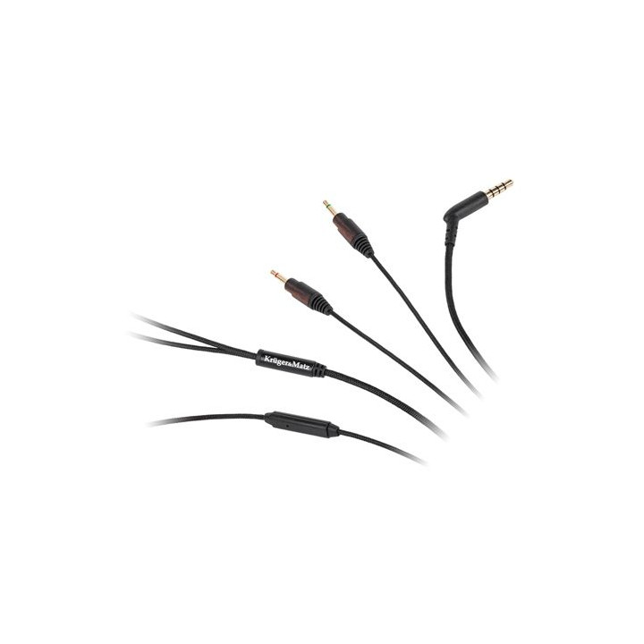 CABLU CASTI AUDIO CU MICROFON JACK - 2X JACK 1M K&M