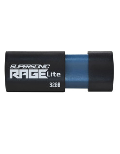 MEMORIE USB 3.2 PATRIOT Supersonic Rage Lite, 32 GB, protectie slide, negru, "PEF32GRLB32U" (timbru verde 0.03 lei)