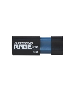 MEMORIE USB 3.2 PATRIOT Supersonic Rage Lite, 64 GB, protectie slide, negru, "PEF64GRLB32U" (timbru verde 0.03 lei)