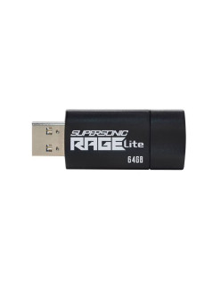 MEMORIE USB 3.2 PATRIOT Supersonic Rage Lite, 64 GB, protectie slide, negru, "PEF64GRLB32U" (timbru verde 0.03 lei)