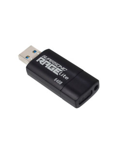 MEMORIE USB 3.2 PATRIOT Supersonic Rage Lite, 64 GB, protectie slide, negru, "PEF64GRLB32U" (timbru verde 0.03 lei)