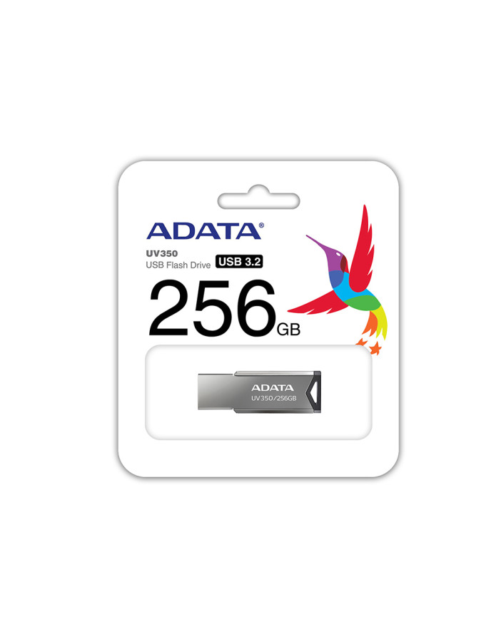 MEMORIE USB 3.2 ADATA, 256 GB, corp metalic, gri "AUV350-256G-RBK" (timbru verde 0.03 lei)