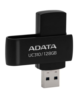 MEMORIE USB 3.2 ADATA 128 GB, protectie slide laterala, carcasa plastic, negru, "UC310-128G-RBK" (timbru verde 0.03 lei)