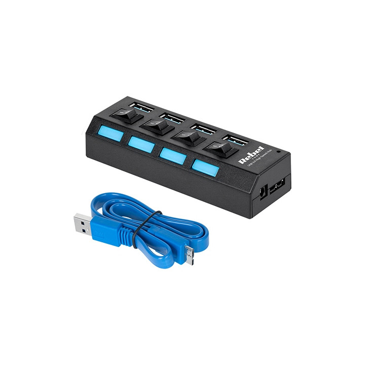 HUB USB 3.0 4 PORTURI REBEL