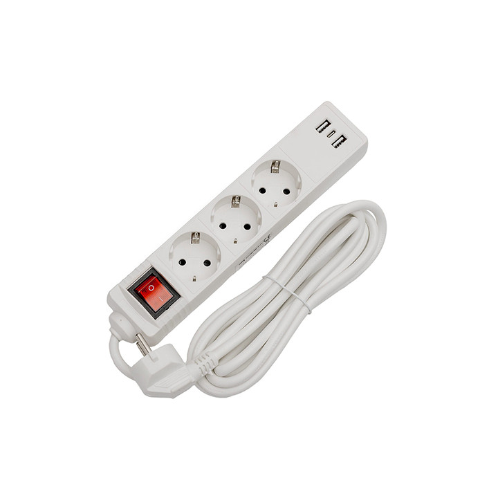 PRELUNGITOR 3 PRIZE CU INTRERUPATOR SI USB 1.5M