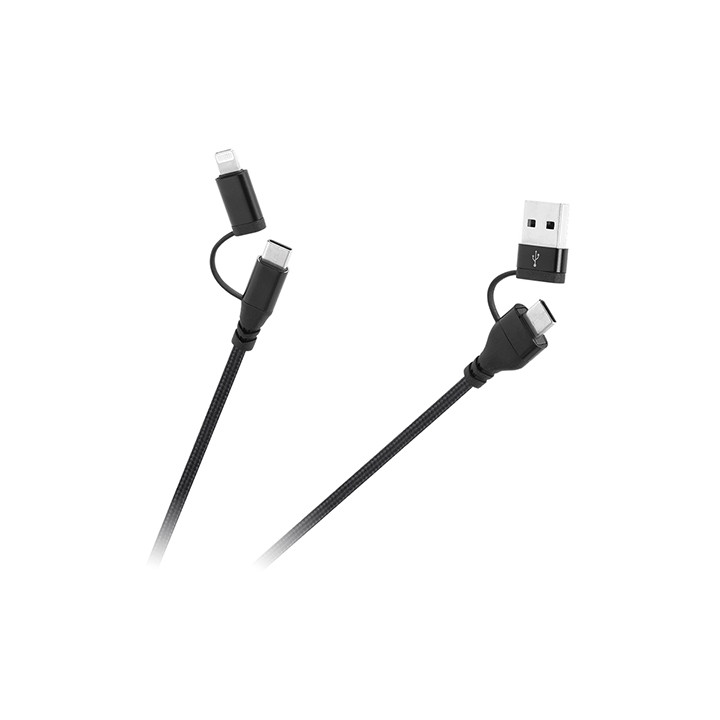 CABLU USB A/C - USB C/LIGHTNING (2+2) 1M