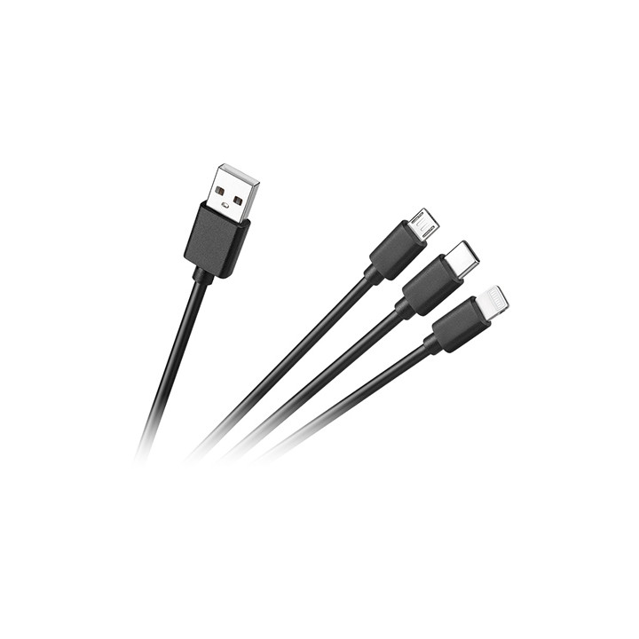 CABLU USB 3 IN 1 MICRO / C / LIGHTNING 1.2M C