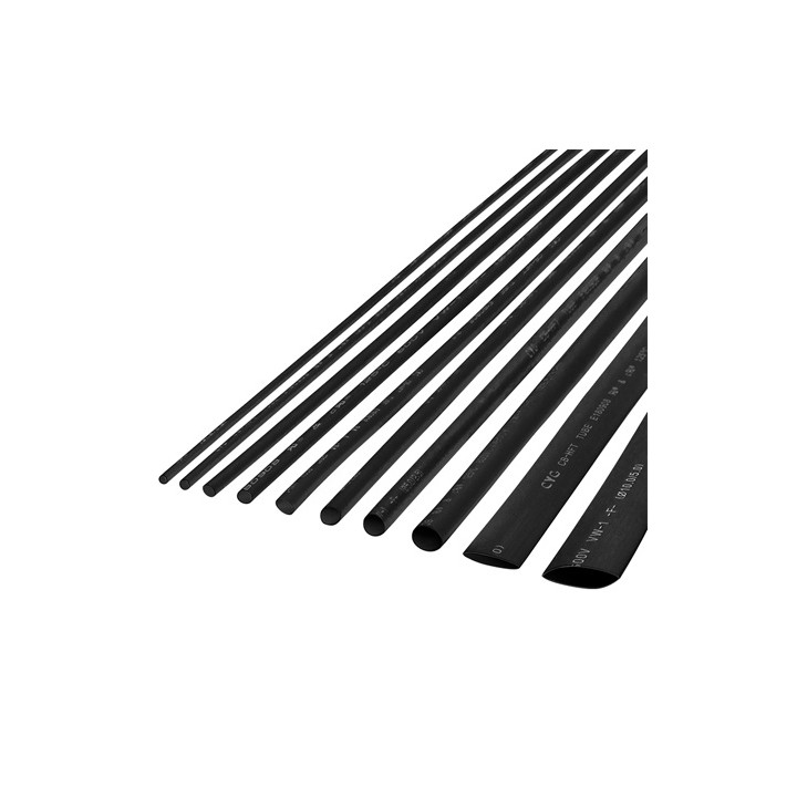 TUB TERMOCONTRACTABIL 2.5MM/1M NEGRU SET 10BUC
