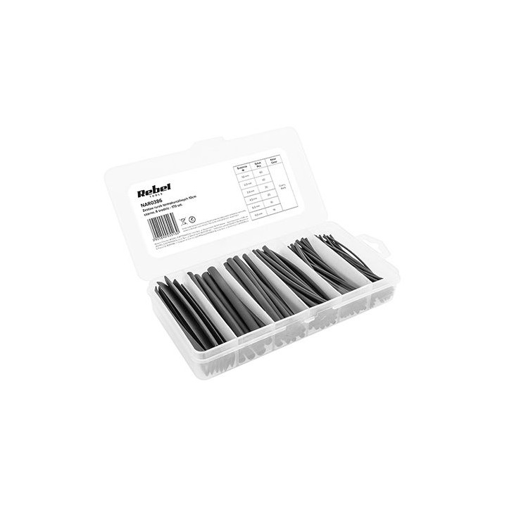 SET TUBURI TERMOCONTRACTABILE 10CM NEGRE 170 BUC