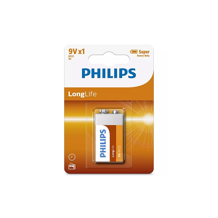 BATERIE PHILIPS 9V 6F22 LONGLIFE B1 BLISTER PHILIPS