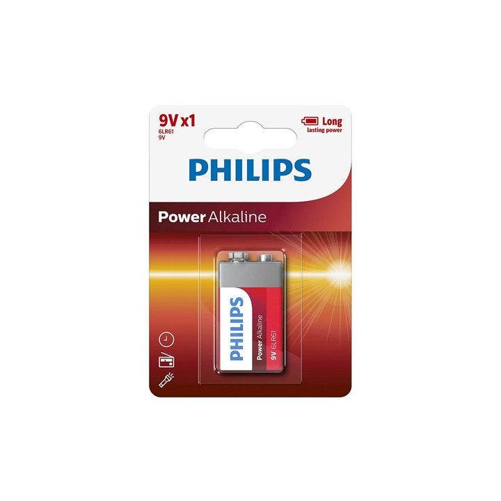 BATERIE POWER ALKALINE 9V BLISTER 1 BUC PHILIPS