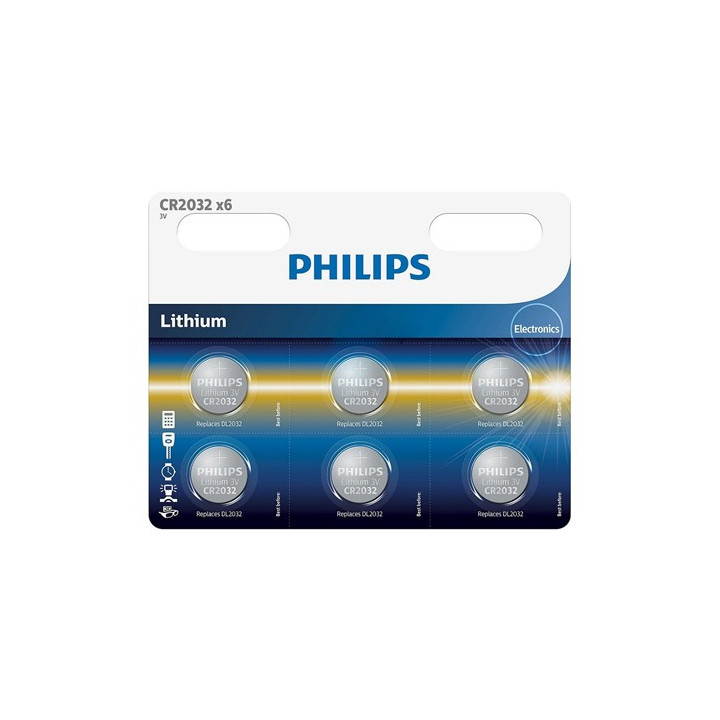 BATERIE LITHIUM CR2032 BLISTER 6 BUC PHILIPS