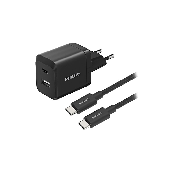 INCARCATOR RETEA DUAL USB-A USB-C 45W PHILIPS