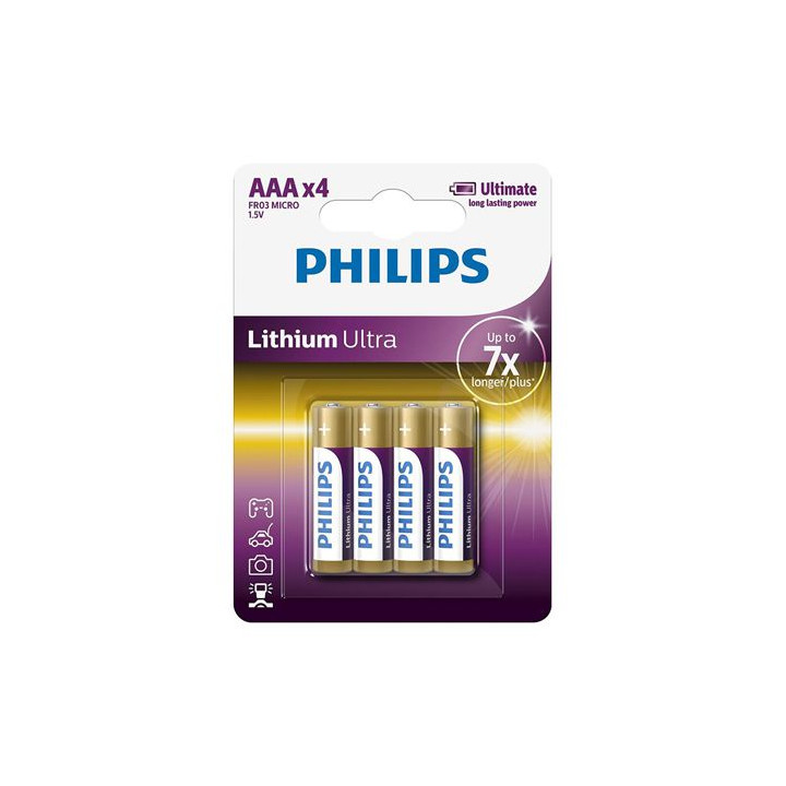 BATERIE LITHIUM ULTRA LR3 AAA BLISTER 4 BUC PHILIPS