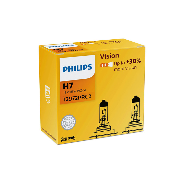 SET 2 BECURI AUTO H7 VISION PHILIPS