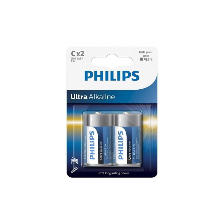 BATERIE ULTRA ALKALINE LR14 C BLISTER 2 BUC PHILIPS