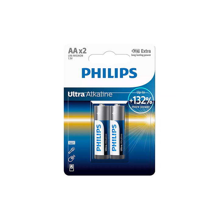 BATERIE ULTRA ALKALINE LR6 AA BLISTER 2 BUC PHILIPS