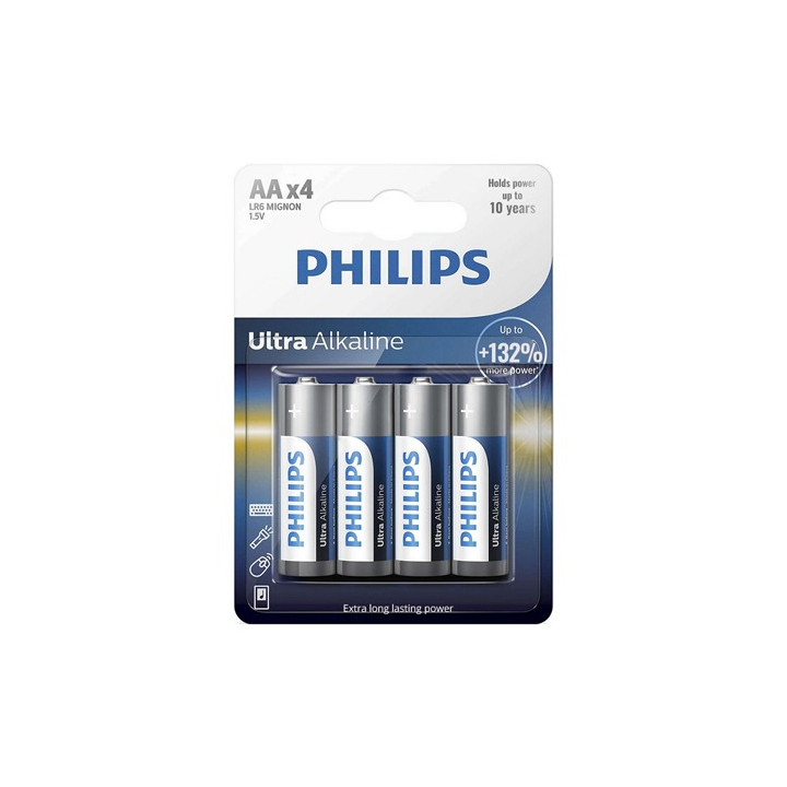 BATERIE ULTRA ALKALINE LR6 AA BLISTER 4 BUC PHILIPS