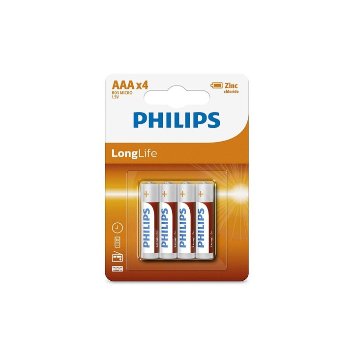 BATERIE LONGLIFE R3 AAA BLISTER 4 BUC PHILIPS