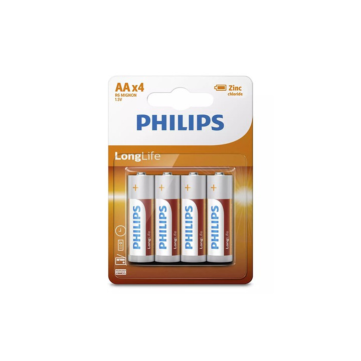 BATERIE LONGLIFE R6 AA BLISTER 4 BUC PHILIPS