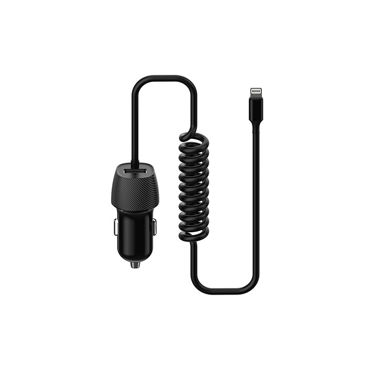 INCARCATOR AUTO CABLU SPIRALAT 3.4A LIGHTNING