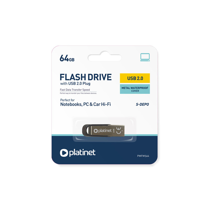 FLASH DRIVE USB S-DEPO 64GB PLATINET