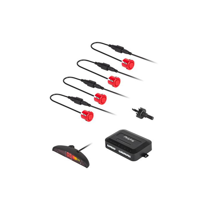 SISTEM PARCARE DISPLAY LED 4 SENZORI ROSII