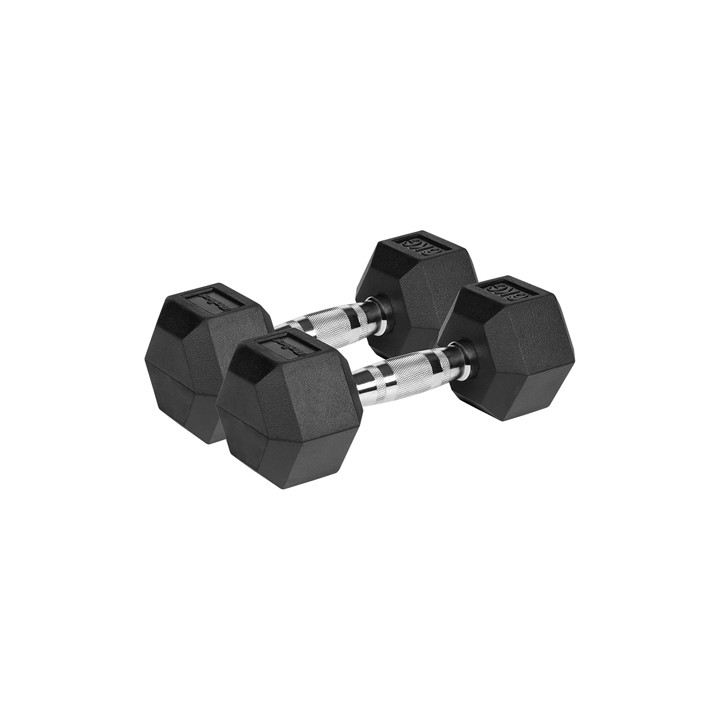 GANTERE DUMBBELL HEX FONTA CAUCIUCATA 2X6KG REBEL ACTIV