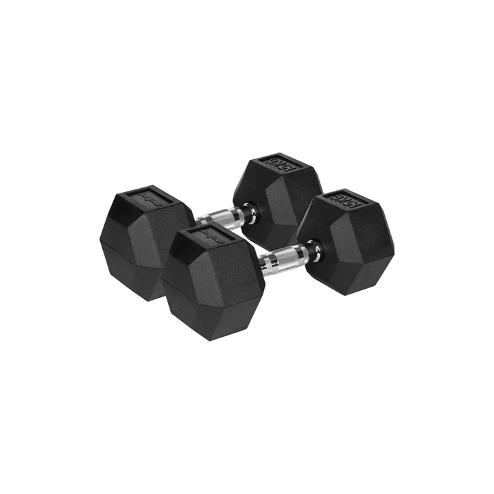 GANTERE DUMBBELL HEX FONTA CAUCIUCATA 2X15KG REBEL ACTI