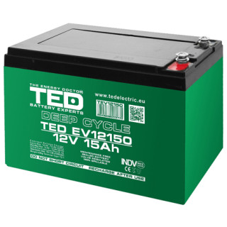 ACUMULATOR VEHICULE ELECTRICE DEEP CYCLE 12V 15AH TED