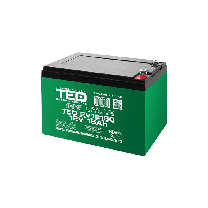 ACUMULATOR VEHICULE ELECTRICE DEEP CYCLE 12V 15AH TED
